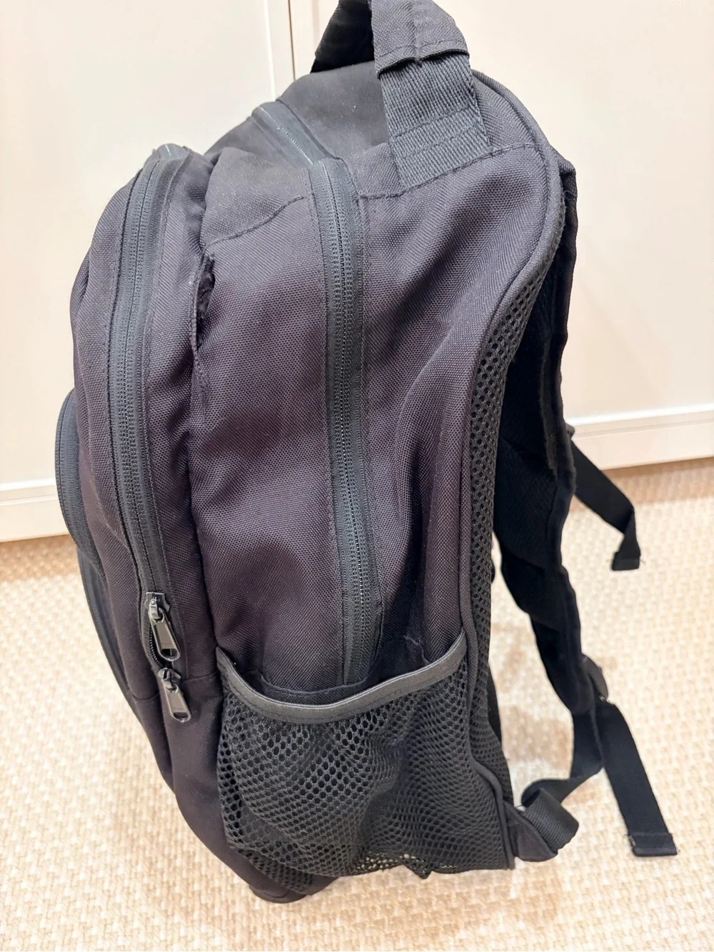 Pottery Barn Teen Black Backpack with Neon Yellow Logo